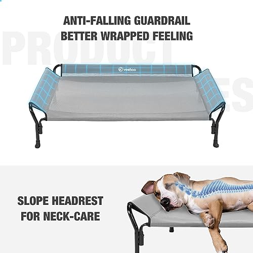 Cooling Elevated Dog Bed (Grey / 39.5"L x 28.0"W x 12.0"Th)