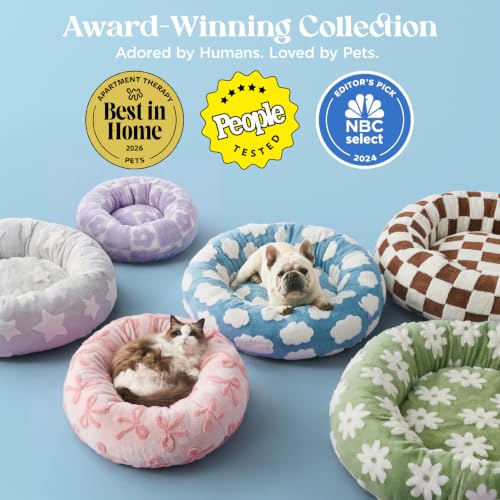 Shown on TV Jacquard Donut Dog Beds Large Sized Dog (36.0"L x 36.0"W x 8.0"Th / Sand)