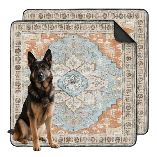Washable Pee Pads for Dogs 2 Pack (48"x48"(2 Pack) / D Blue Orange)