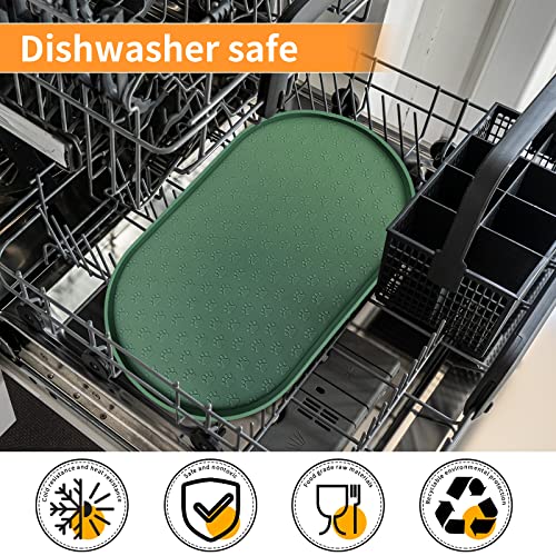 Dog Food Mat Spill (Hunter Green / 19"L x 12"W)