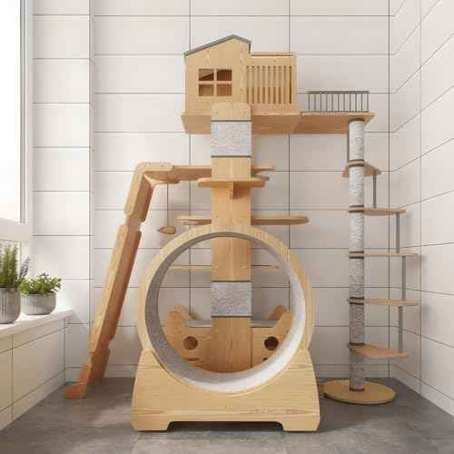 Cat Tree Tower House for Large Cats Style B (82.2 x 77.52 x 40 in)