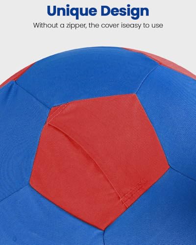 Herding Ball for Dogs Horse Ball & Cover 25" for Horses Large with Hand Pump for Play (Blue and Red / 25 inches)