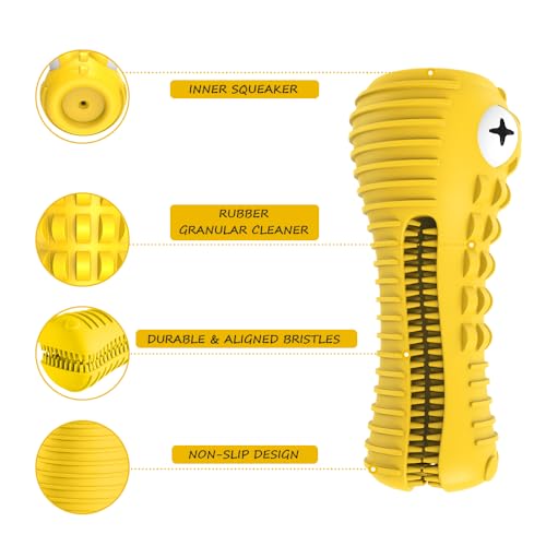 Dog Toys for Aggressive Chewers Large Medium Breed Indestructible Chew Toys (Yellow)