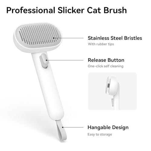 Cat Brush for Shedding (White)