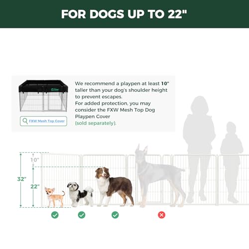 Homeplus Indoor Dog Playpen with Divider Connectors (White / 32"H)