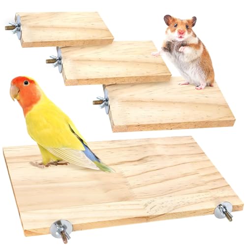 4 Size Wooden Bird Platforms and Corner Perches for Cages