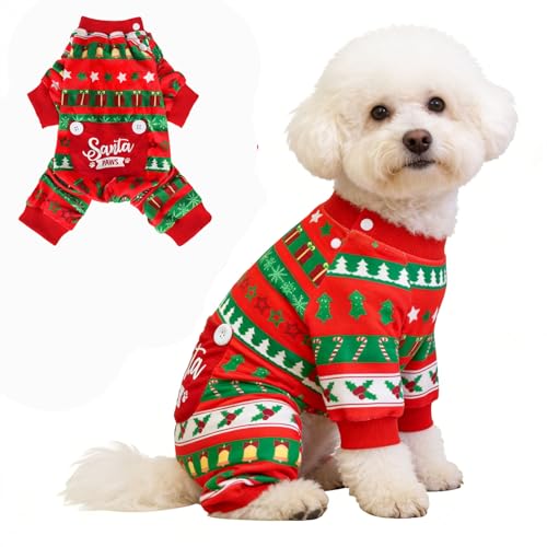 Dog Christmas Pajamas (Red / Small)