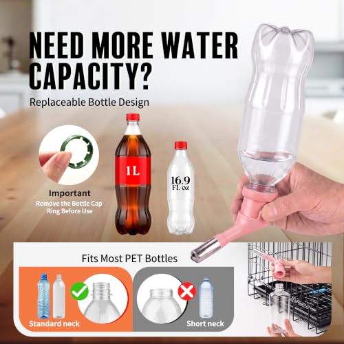 Patented No Drip Dog Water Bottle (C570 Pink / Large Sized Dogs-16.9 fl.oz)