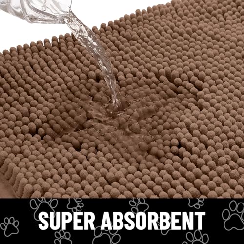 Dog Door Mat for Muddy Paws (70"X24" / Coffee and Black)