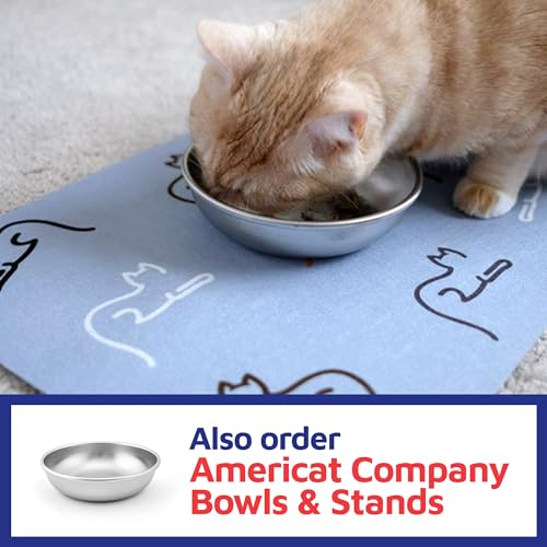Cat Feeding Mat by Americat for Cat Food & Water Bowls