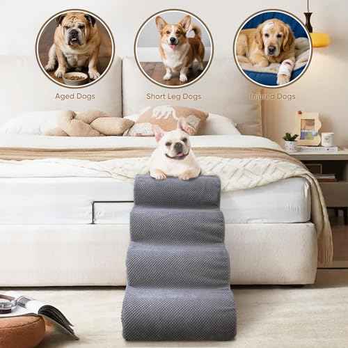 3 Step Pet Stairs for High Beds & Sofas (Grey / 3-step 15.7"H)