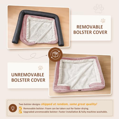 Waterproof Orthopedic Dog Beds for Large Sized Dog (38.0"L x 25.0"W x 7.0"Th / Pink)