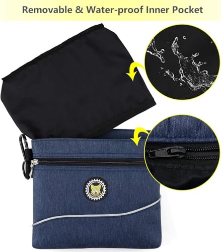 Dog Treat Pouch Bag with Magnetic Closure (M / Blue)
