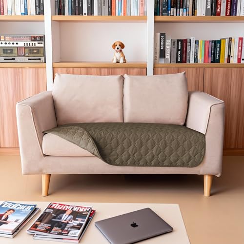 Waterproof Loveseat Cover (32x53 Inch (Pack of 1) / Dark Walnut/Light Walnut)