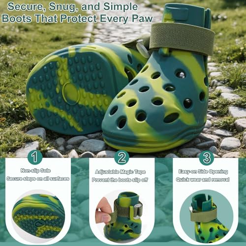 Dog Shoes for Hot Pavement (Green / M)