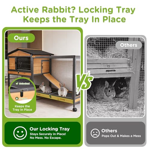 2 Story Rabbit Hutch with Chew (Brown & Black)