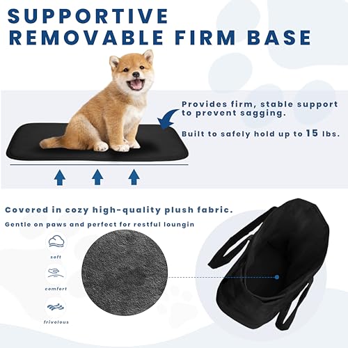 Lightweight Puffy Dog Purse Carrier for Small Dogs (Black)