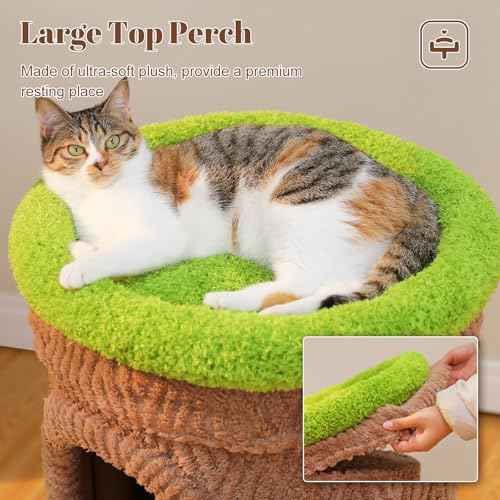 53.5" Flower Cat Tree for Multi (Forest Brown)