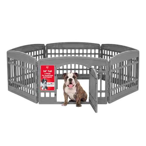24" Dog Playpen (6 Panel - 24" H / Gray)