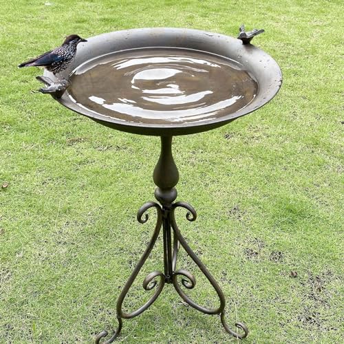 Dia 18" W*28" H Large Metal Bird Bath with Stand