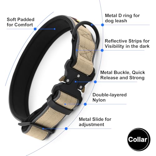 Tactical Dog Collar (XL / Beige)
