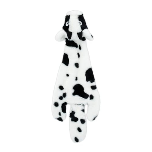 2-in-1 Stuffless Squeaky Dog Toy - Cow, Small (Cow / Small)