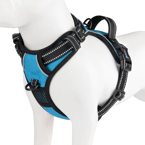 Reflective Dog Harness No Pull Large Breed Vest (Large / Blue)