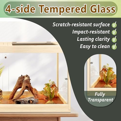 Bearded Dragon Tank 60 Gallon (Oak / 60 Gallon (39x18x18) Inch)