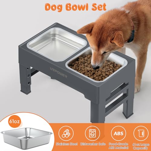 Raised Dog Bowls 4 Height Adjustable Elevated Bowl Stand