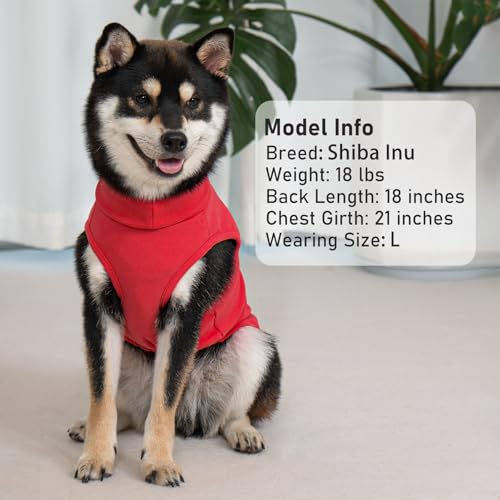 2Pack Dog Sweater for Large Dogs Soft Pet Coats Fleece Sweatshirt (XX-Large (32-55lbs) / 9# Red+Red Stripe)