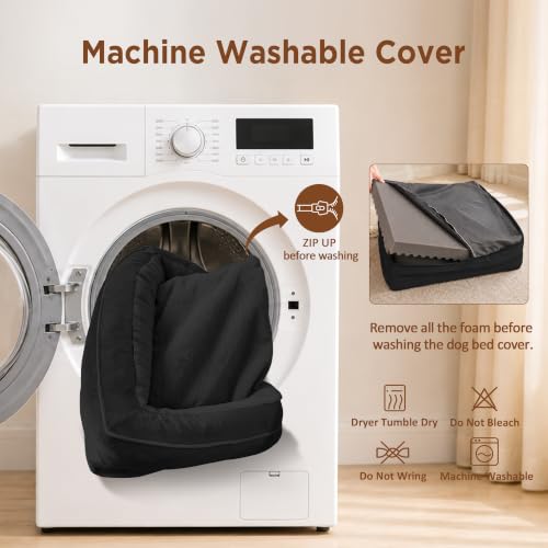 Waterproof Orthopedic Dog Beds for Large Sized Dog (35.0"L x 22.0"W x 7.0"Th / Black)
