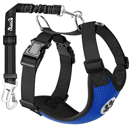 Dog Seat Belt and Harness for Car (Blue / X-Small)