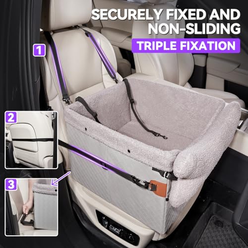 Dog Car Seats for Small Medium Dogs (Grey / Medium Dog)