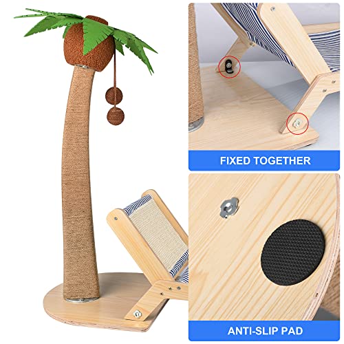 29.5" Cat Scratching Post with Lounge (35.3" x 12.5" x 29.5“)