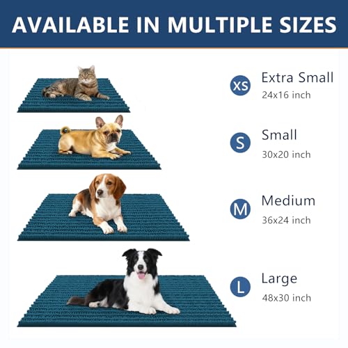 Dog Door Mat for Muddy Paws 24x16 (Layered-Atlantic Blue / 24"X16")