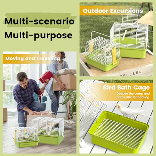 Small Bird Cage (Green / 11.8"L x 7.9"W x 9.1"H)