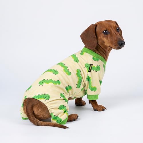 Caterpillar Dog Fleece Pajamas (Caterpillar / X-Large)