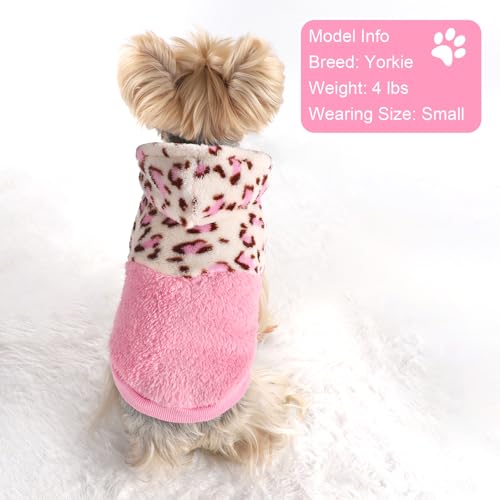 Dog Sweaters for Small Dogs (XX-Small (Chest 10 in) / Pink leopard)