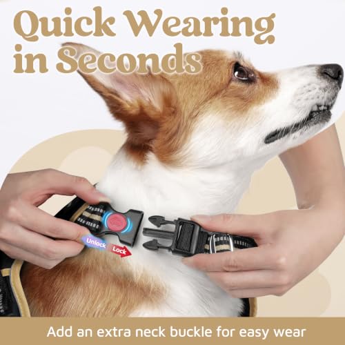 Dog Harness for Large (Black & Khaki / X-Large)