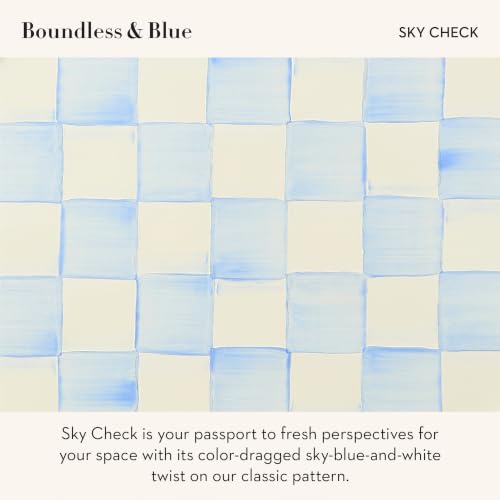 Enamel Pet Dish (Sky Check / Medium)