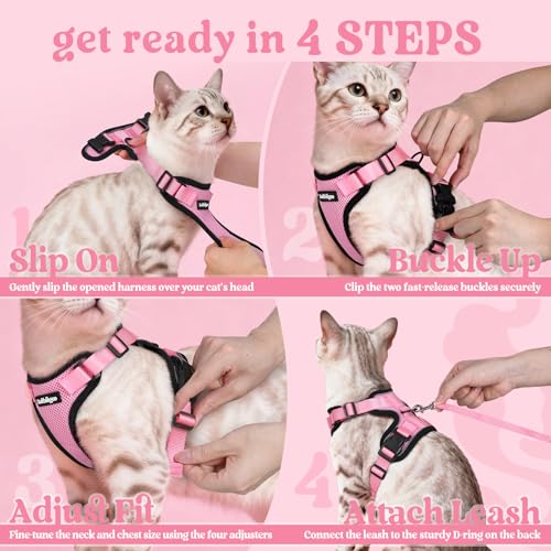 Cat Harness and Leash Set (Xs / Pink)