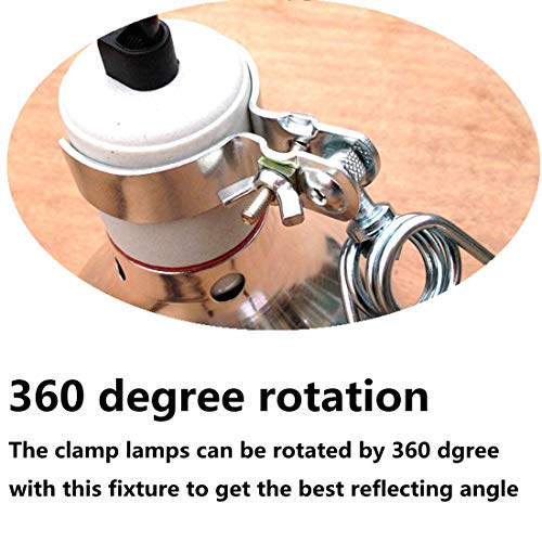 Pack of 2 Adjustable Heat Lamp Clip Stand Fixture for Reptile Heat Lamp (Clamp Stand / 2pcs (Fit for 5.5~8.5 Dome))