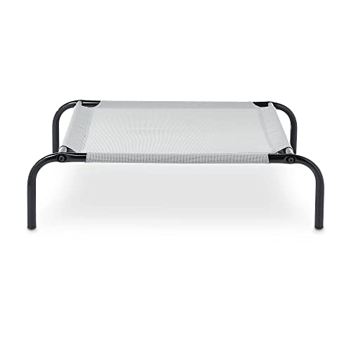 Cooling Breathable Elevated Dog Bed with Metal Frame for Large Dogs (Grey / Large)