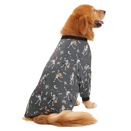 Dog Pajamas One Piece Light Comfy Pjs Pet Costume M (XXX-Large / Skeleton Bones)