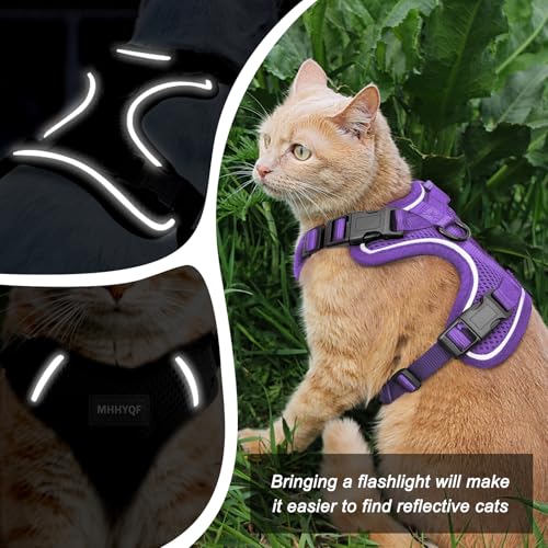 Cat Harness and Leash Set for Walking Escape Proof (Purple / X-Small)