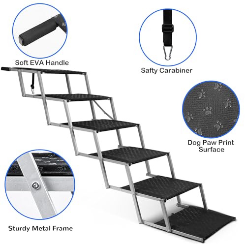 Foldable Dog Stairs for Car (6 Steps)