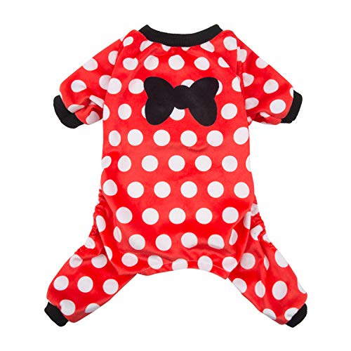 Dog Christmas Pajamas Puppy Onesies Small Dogs Soft Pjs Coat Cat Apparel Comfy Pet Clothes Outfit Doggie Bodysuit P65S (Small / Polka Dots)