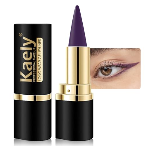 1Pcs Dark Purple Gel Eyeliner Pencil Eye Black Face Paint Stick Makeup Set Waterproof Matte Cream Crayon Eyeliner Pencil Set Cat Eye Liners Eyeshadow Guide delineador de ojos contra el agua (1 Count (Pack of 1) / Dark Purple)