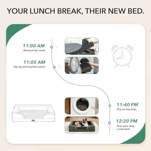 Orthopedic Dog Bed for Extra Large Dogs (Dark Green / 53.0"L x 42.0"W x 8.5"Th)