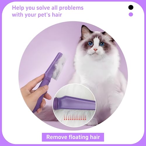 Pet Comb for Dogs & Cats with Long & Short Stainless Steel Metal Teeth For Shedding and Tangles (Pet Grooming Comb)